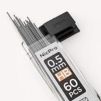 Vista 2 de Nicpro 600 repuestos de plomo de 0.020 in HB #2 resistentes a roturas para lápices mecánicos de 0.020 in, paquete de 60 por tubo, 10 tubos
