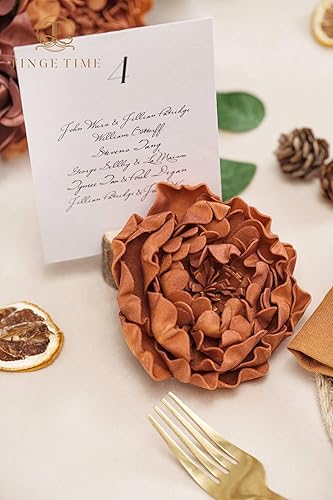 Miniatura 6 de TINGE TIME Flores de peonía artificiales para decoración de aspecto real, 16 piezas de flores falsas blancas con tallo para ramos de boda,