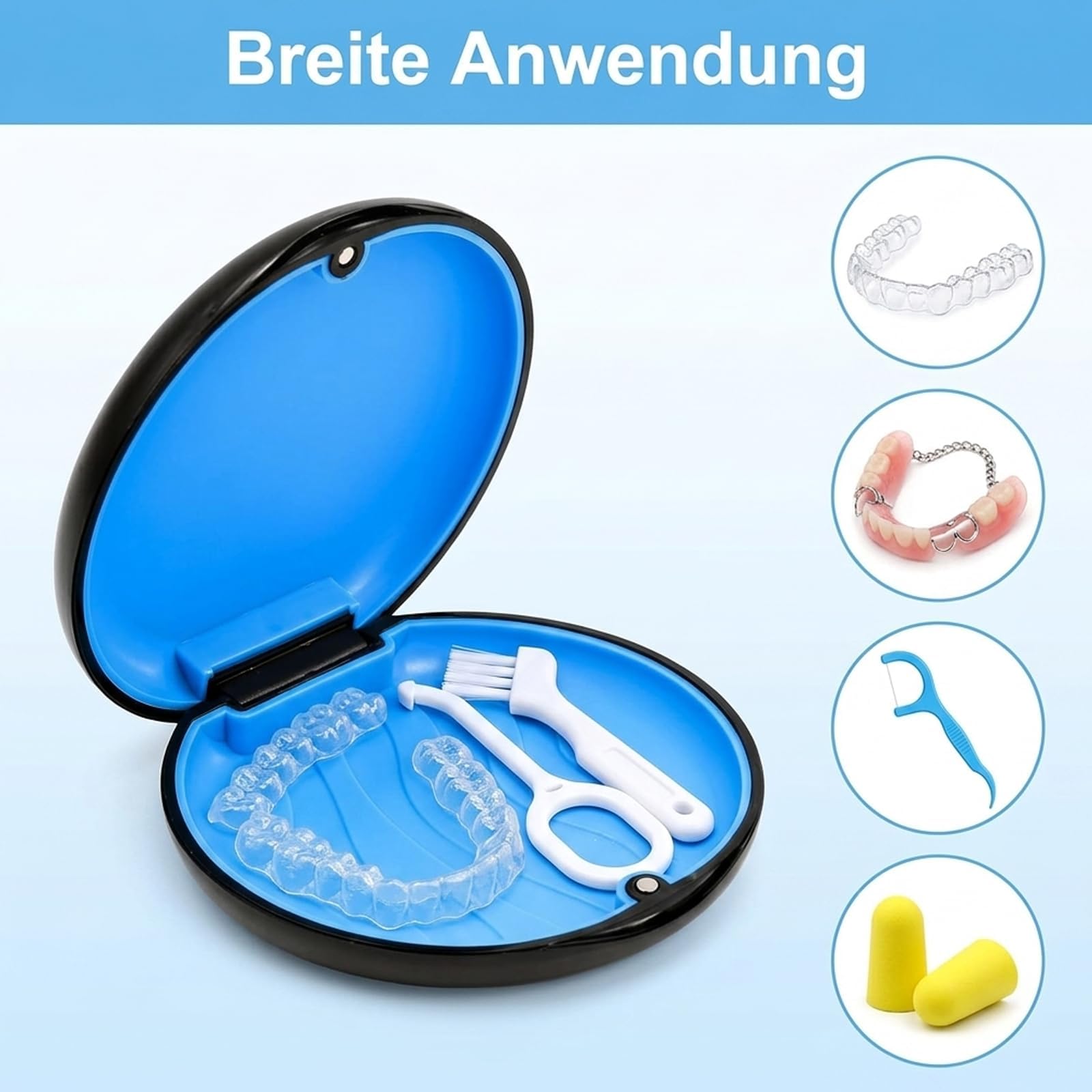 2 Stück Aufbewahrungsset für unsichtbare Zahnschienen, für Aligner, praktische Transportbox für unterwegs, inklusive Reinigungsbürste und Entfernungshilfen, für Reisen und täglichen Gebrauch