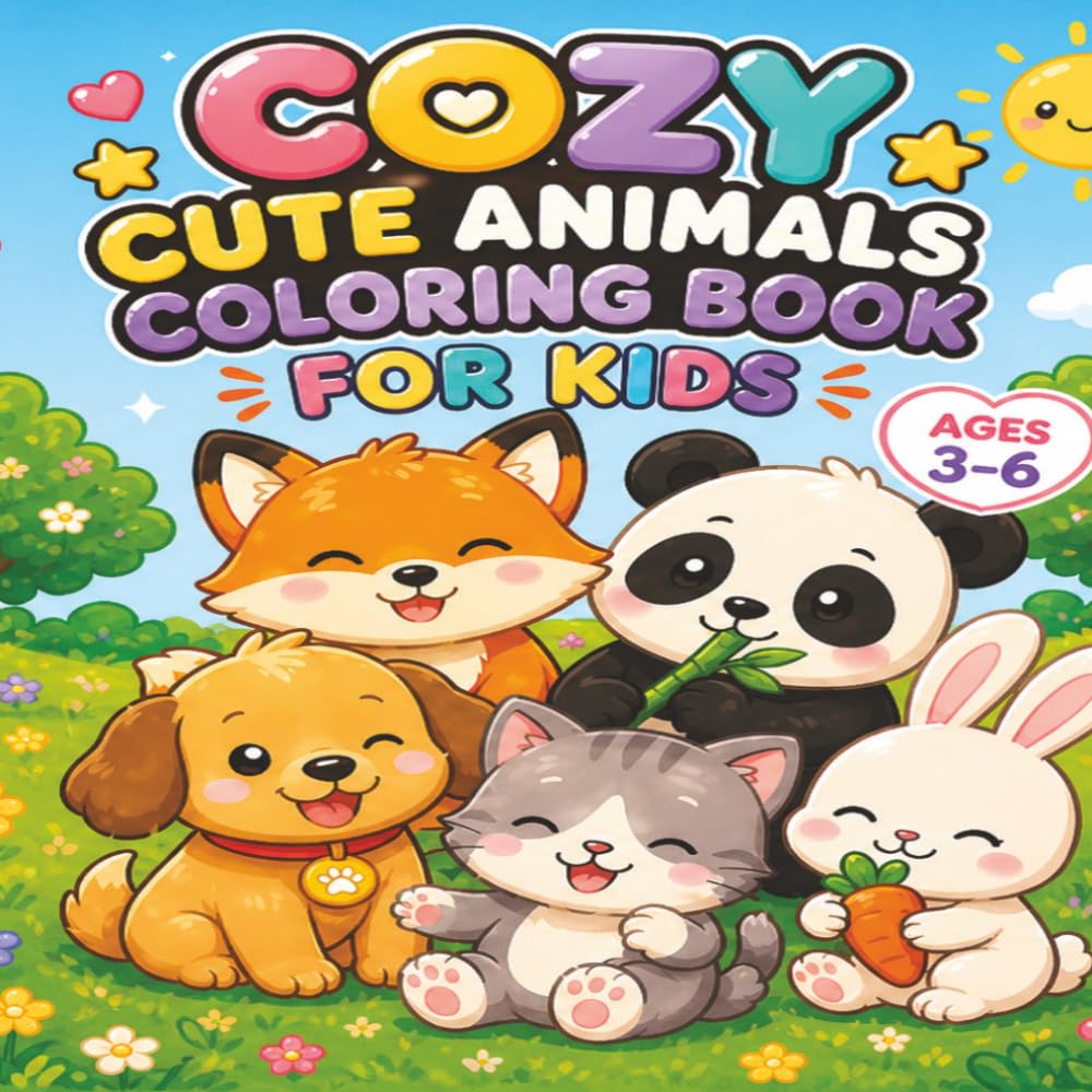 Cozy Cute Animal Coloring Book: For Kids