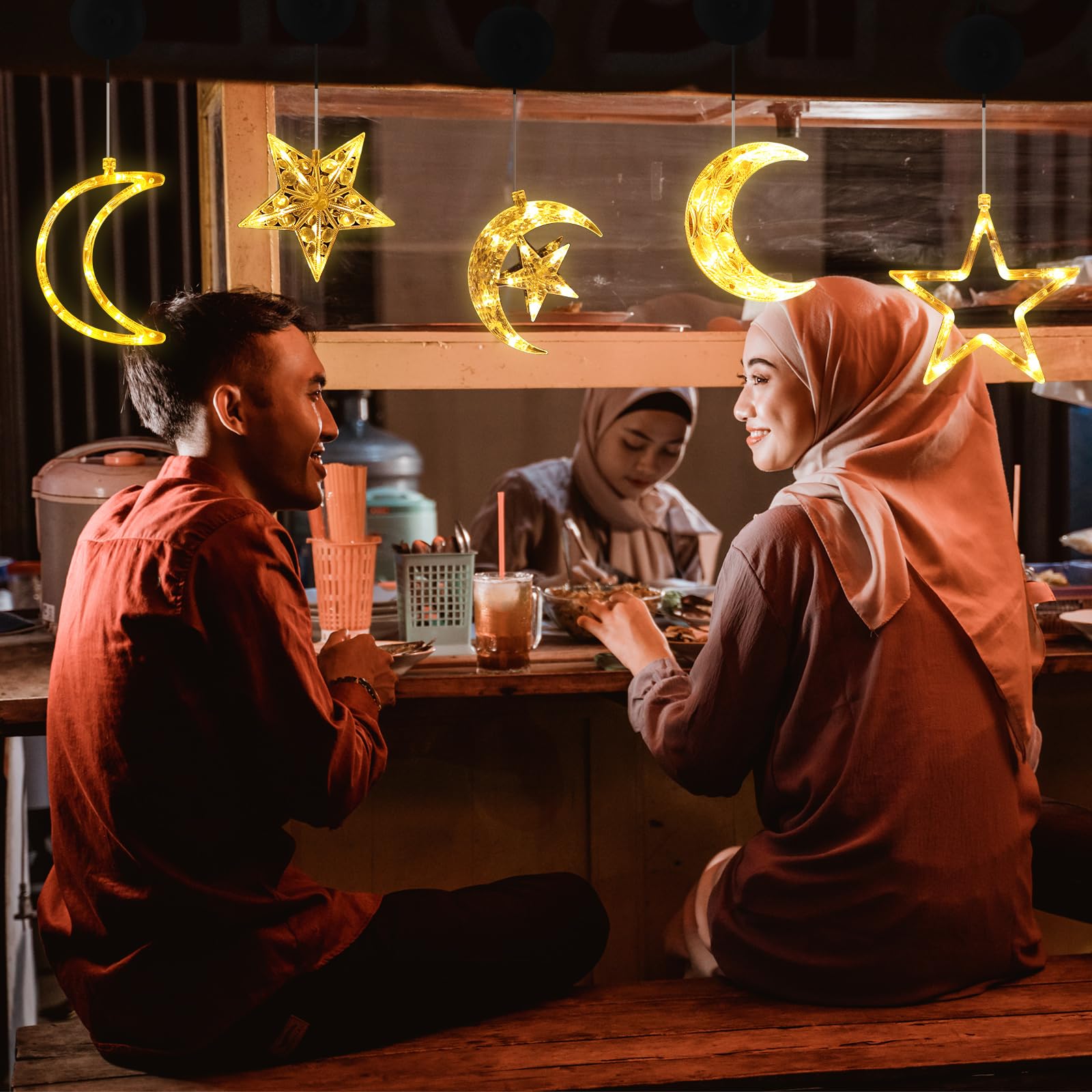 Snapklik.com : 5 Pcs Ramadan Decorations Lights Eid Mubarak Moon Star ...