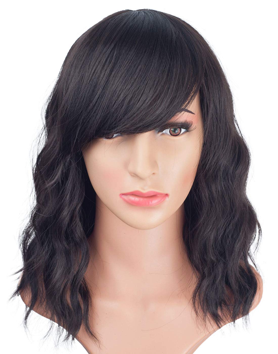 black wig with side bangs