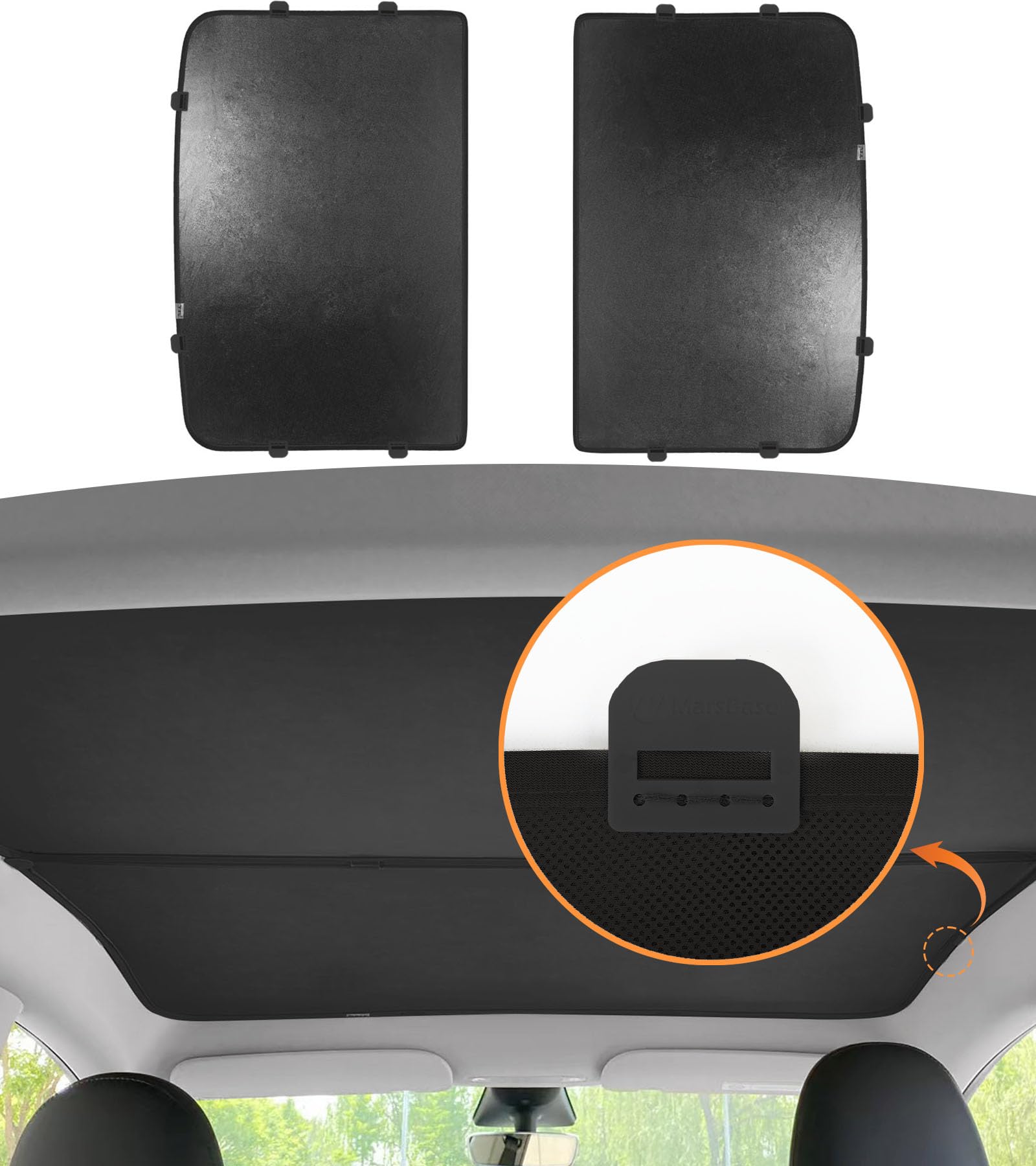 Buy Tesla Model Y Roof Sunshade, Magicfix 2in1 Reflective Glass Roof
