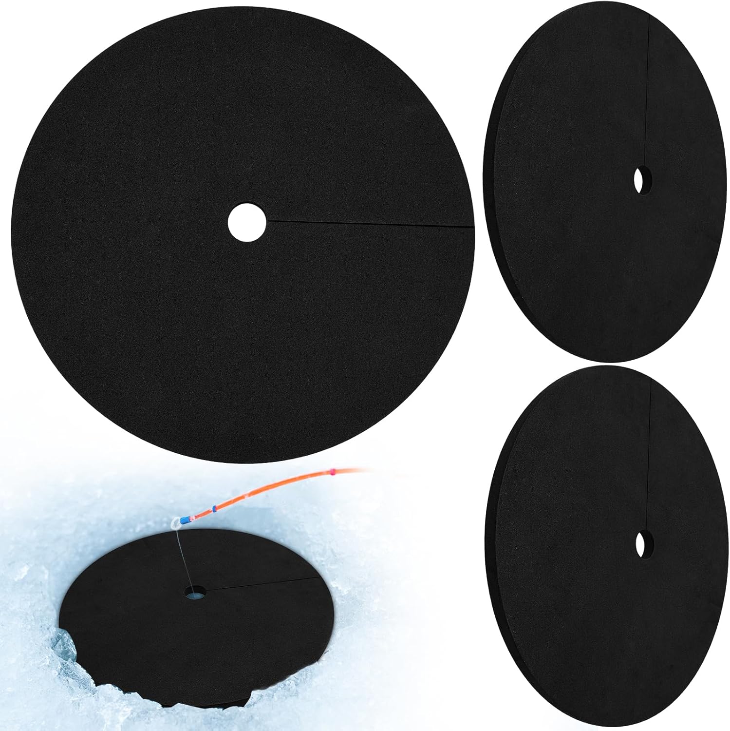 3 Pack Ice Fishing Hole Covers, 12 Inch Ice Fishing Hole Insulator Ice