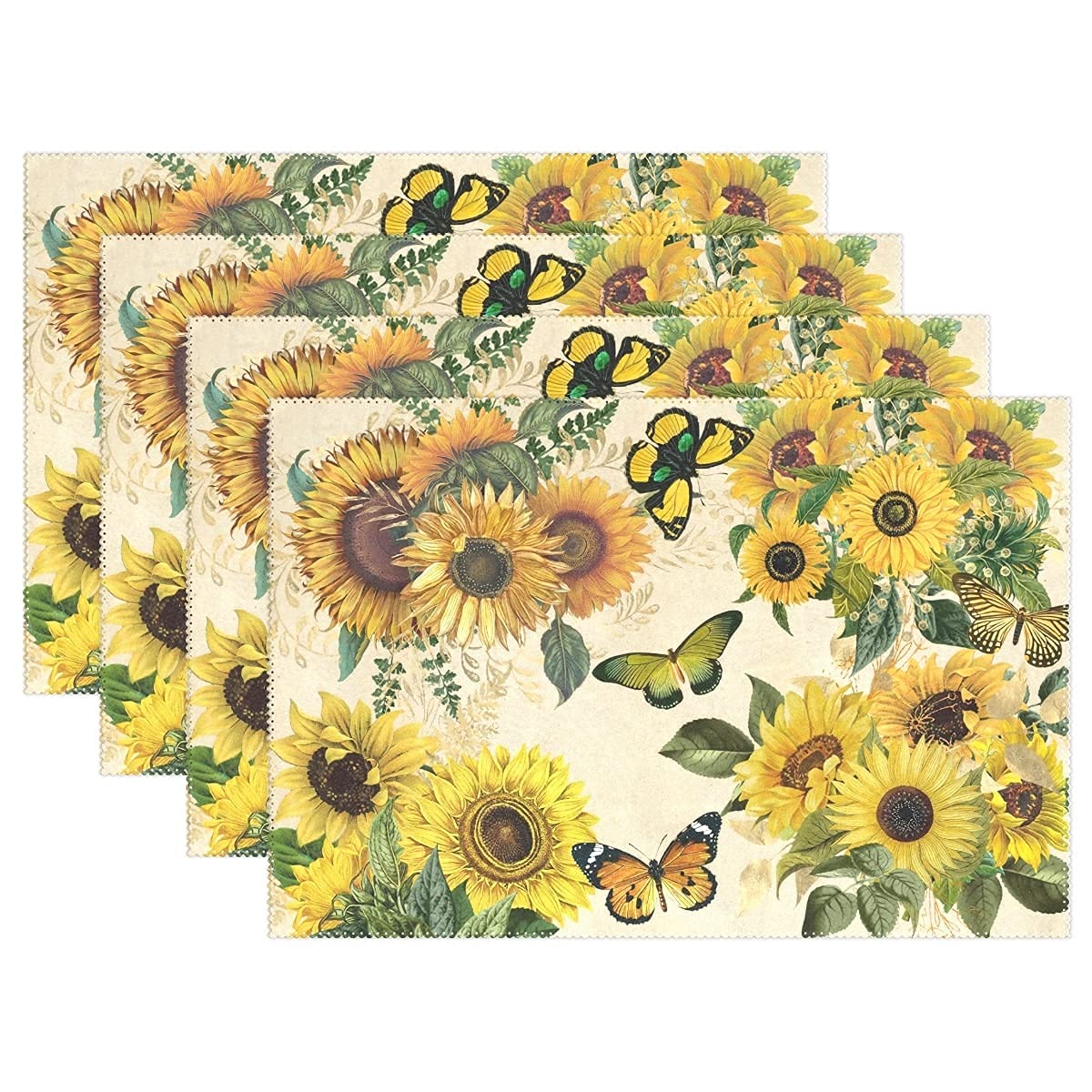 Buy Sunflower Placemats Set of 4 Butterfly Sunflower Table Mats