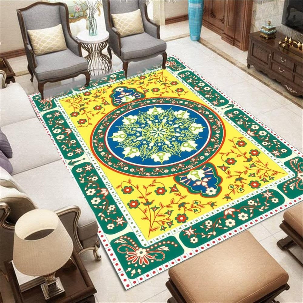 Carpette chambre motifs floraux rétro souvenirs d'enfance 100x160cm