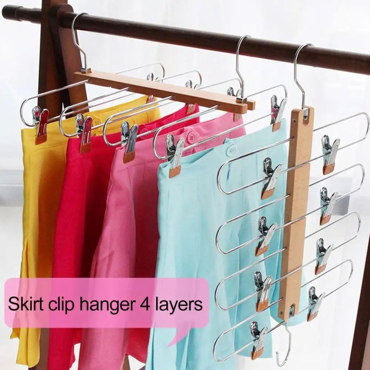 Colgador De Faldas con Clips Antideslizantes, Organizador De Ropa con Soporte De Carga Fuerte, Giratorio De 360 ​​Grados, Ahorro De Espacio, 3 Uds. para Sudadera