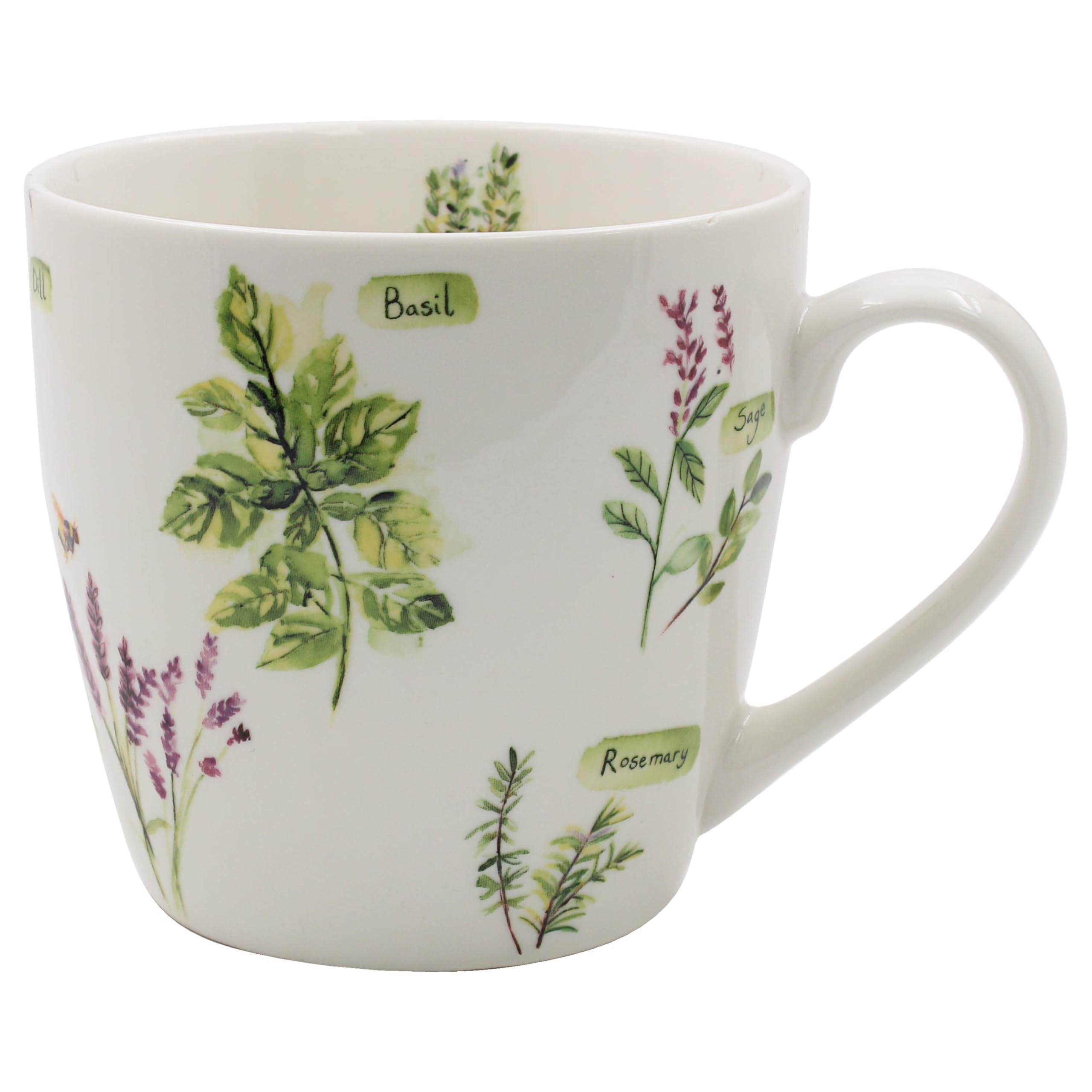 The Leonardo Collection Herb Garden Breakfast Mug Jennifer Rose Gallery, Tea and Coffee Mugs for Hot Drinks | Fine China Printed Mugs for Kitchen & Home | Reusable Ceramic Cups for Every Occasion โ image 1