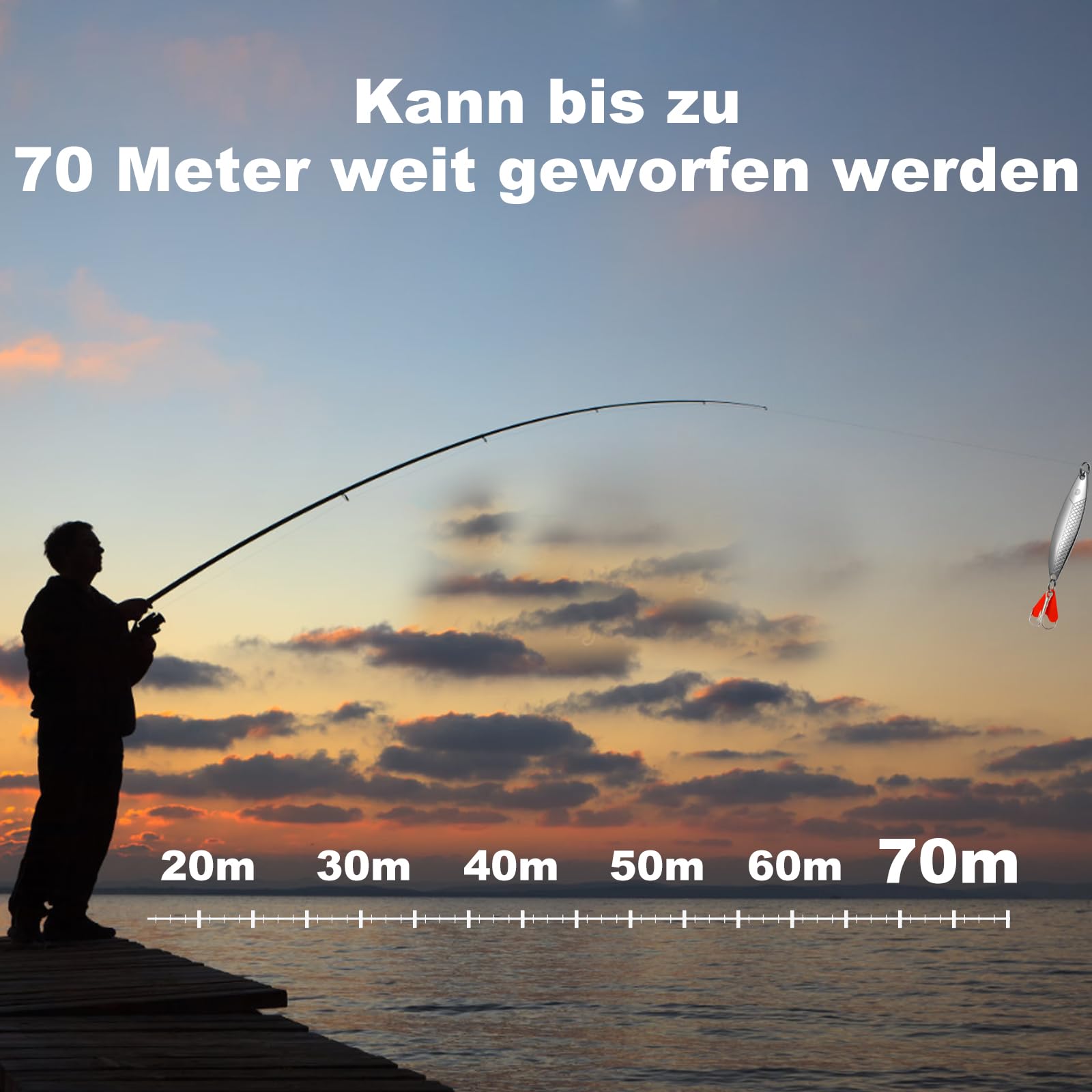 Realure 10 Pezzi Set di Esche da Pesca, Cucchiaini per Trote di Alta Qualità Esche Metalliche da 5g 8g con gancio esche dure Popper per Bassi Trota Luccio Pesca d'Acqua Dolce e Mare