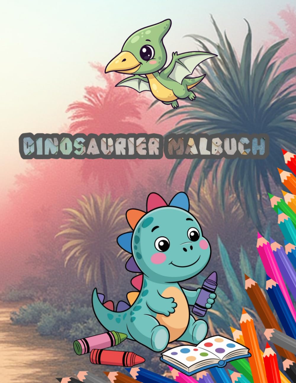 Dinosaurier Malbuch: Niedliche Dinosaurier – Ausmalbuch für Kinder