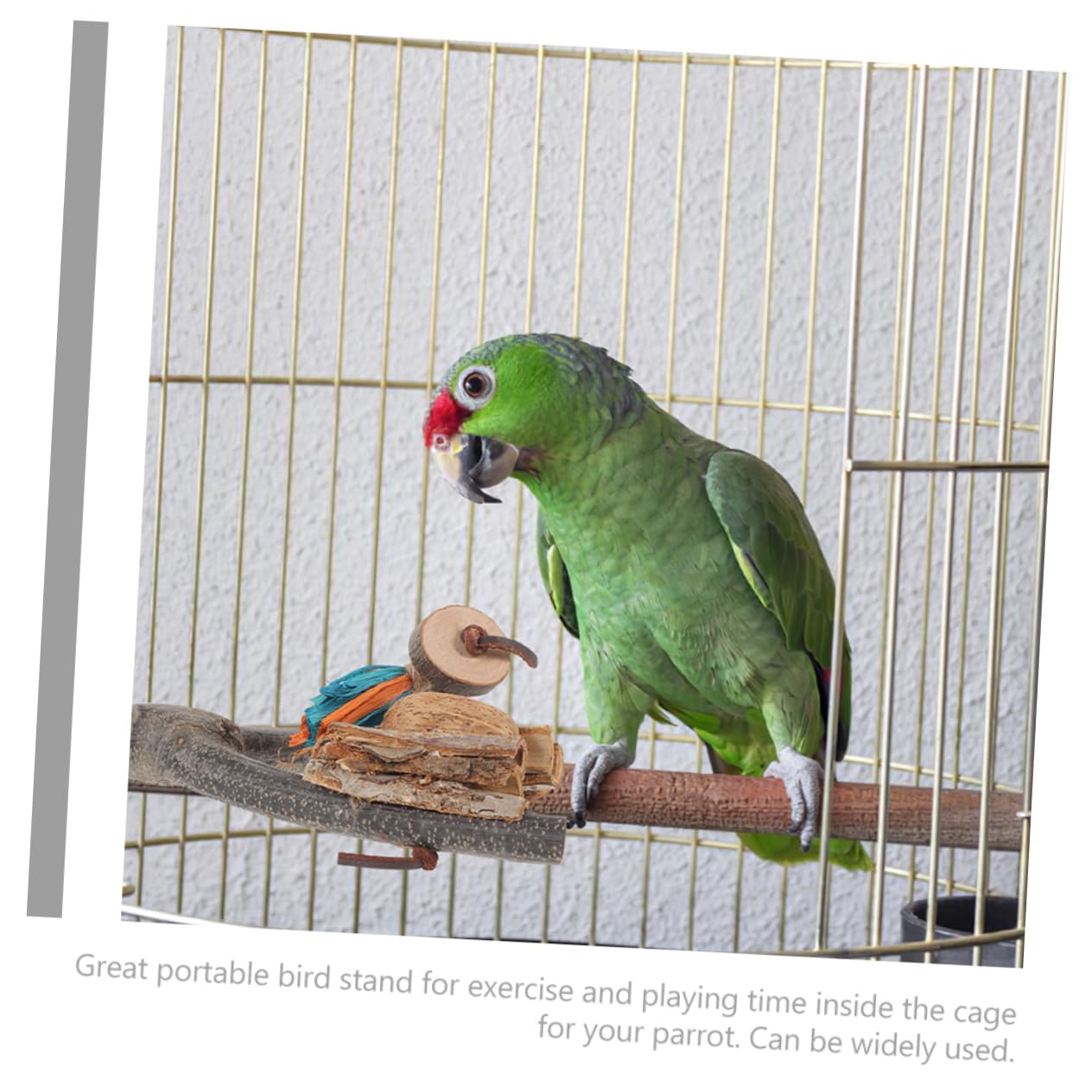 Sosoport Natural Wood Bird Perch Stand for Parrots and Parakeets Durable Chewing with Rough Surface for Foot Exercise for Bird Cages