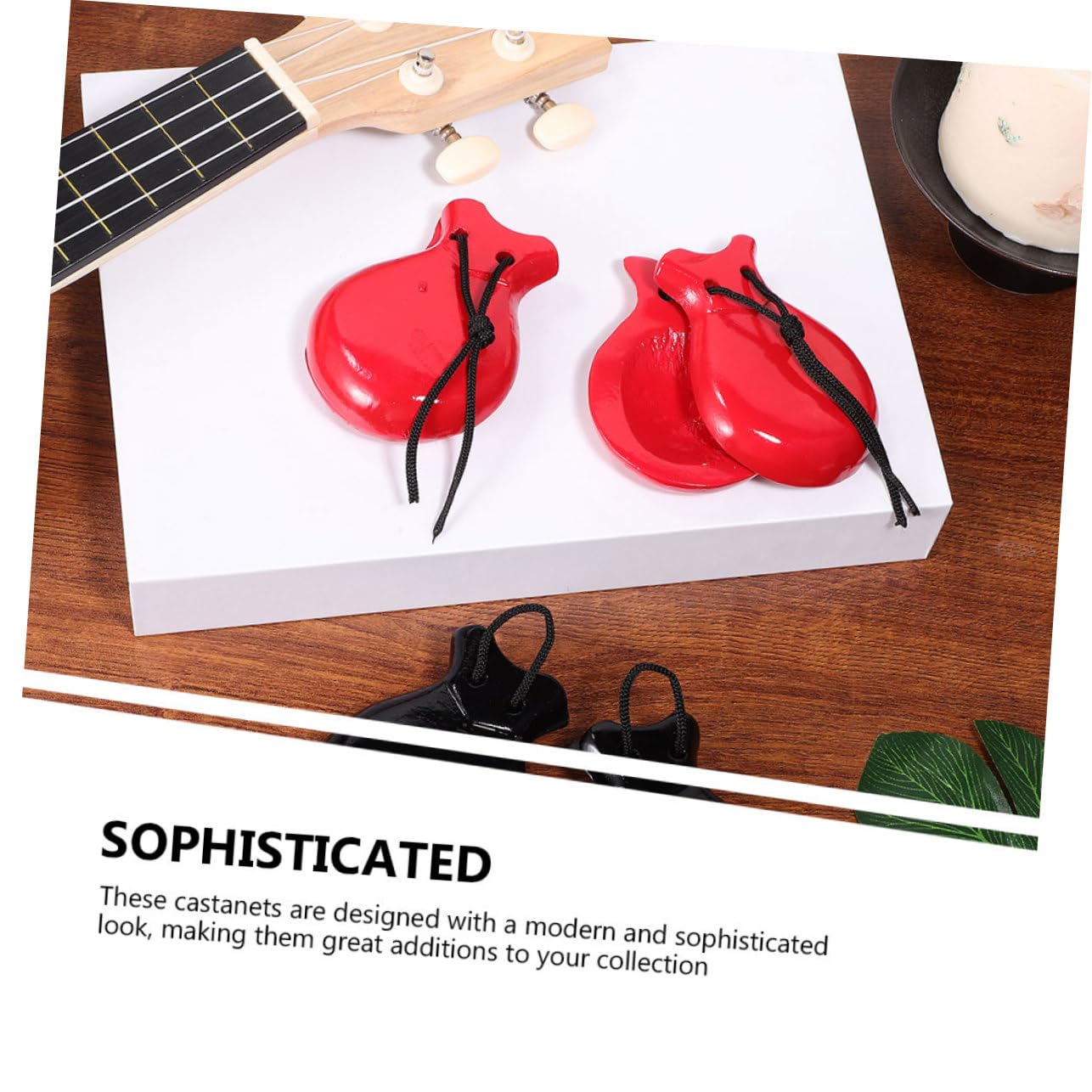 NULYLU Beginner's Musical Instrument Small Castanet Flapper Wooden Castanets Loud Sound