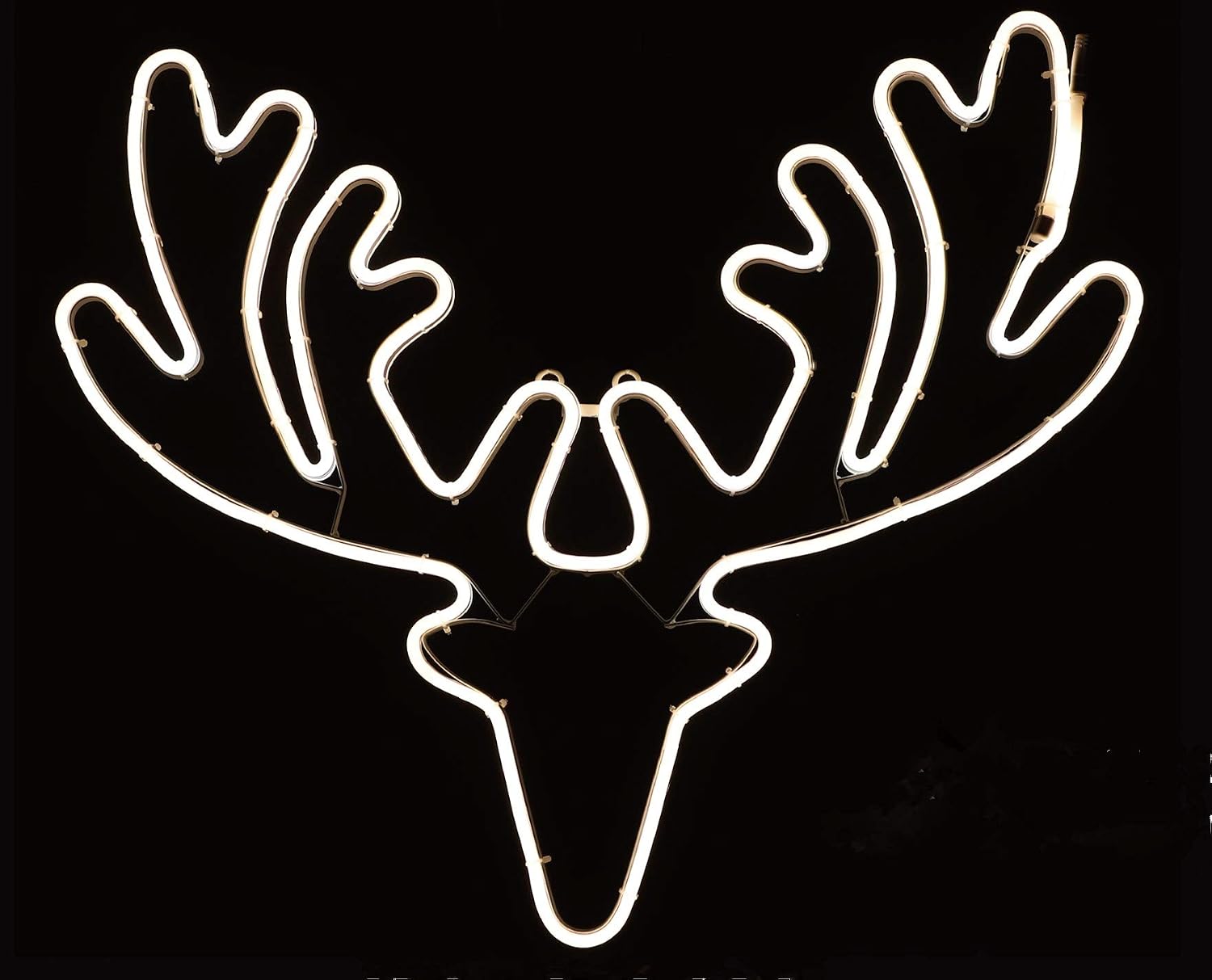 LAMPHOME Neon Rope Light Motif,42" Nodding Deer and 34.5" Head Up Deer LED Strip Light Motif Indoor/Outdoor Use,for Christmas,Party,Festival,Cafe,Home(Warm White)