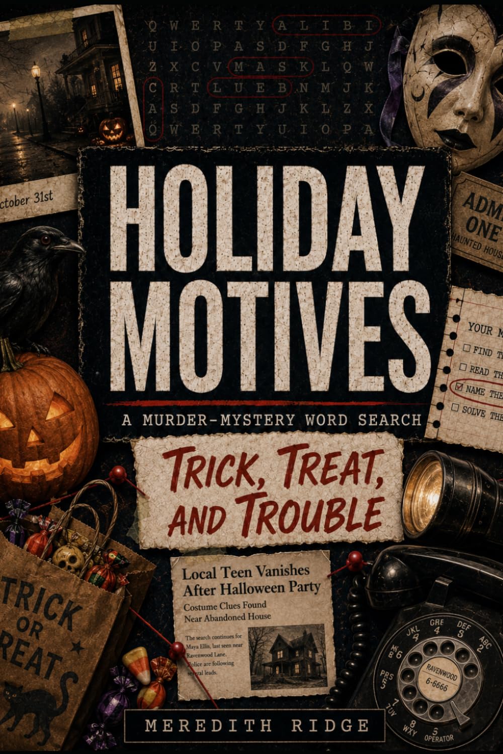 Trick, Treat, and Trouble: A Murder Mystery Word Search (Holiday Motives)