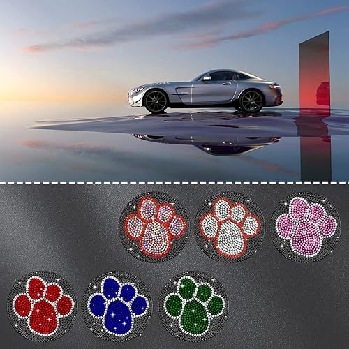 Miniatura 6 de BESULEN 2 posavasos para automóvil, antideslizante y a prueba de golpes, con diamantes de imitación de silicona, accesorios universales para el