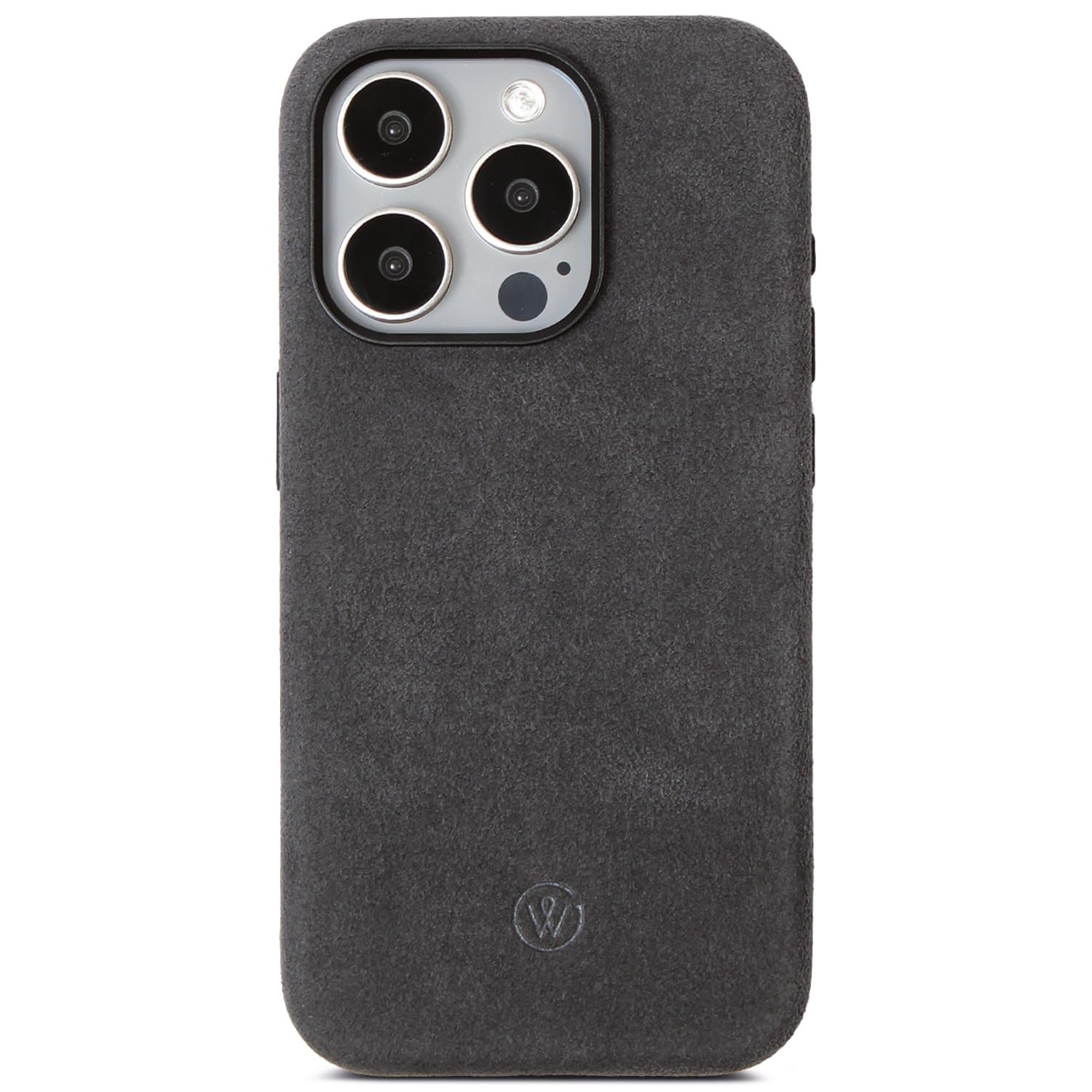 Alcantara-Hülle Kompatibel mit iPhone 15 Pro, Ultra-schlankes und rutschfestes Premium-Case, stoßfest und kabelloses Laden unterstützend (iPhone 15 Pro)