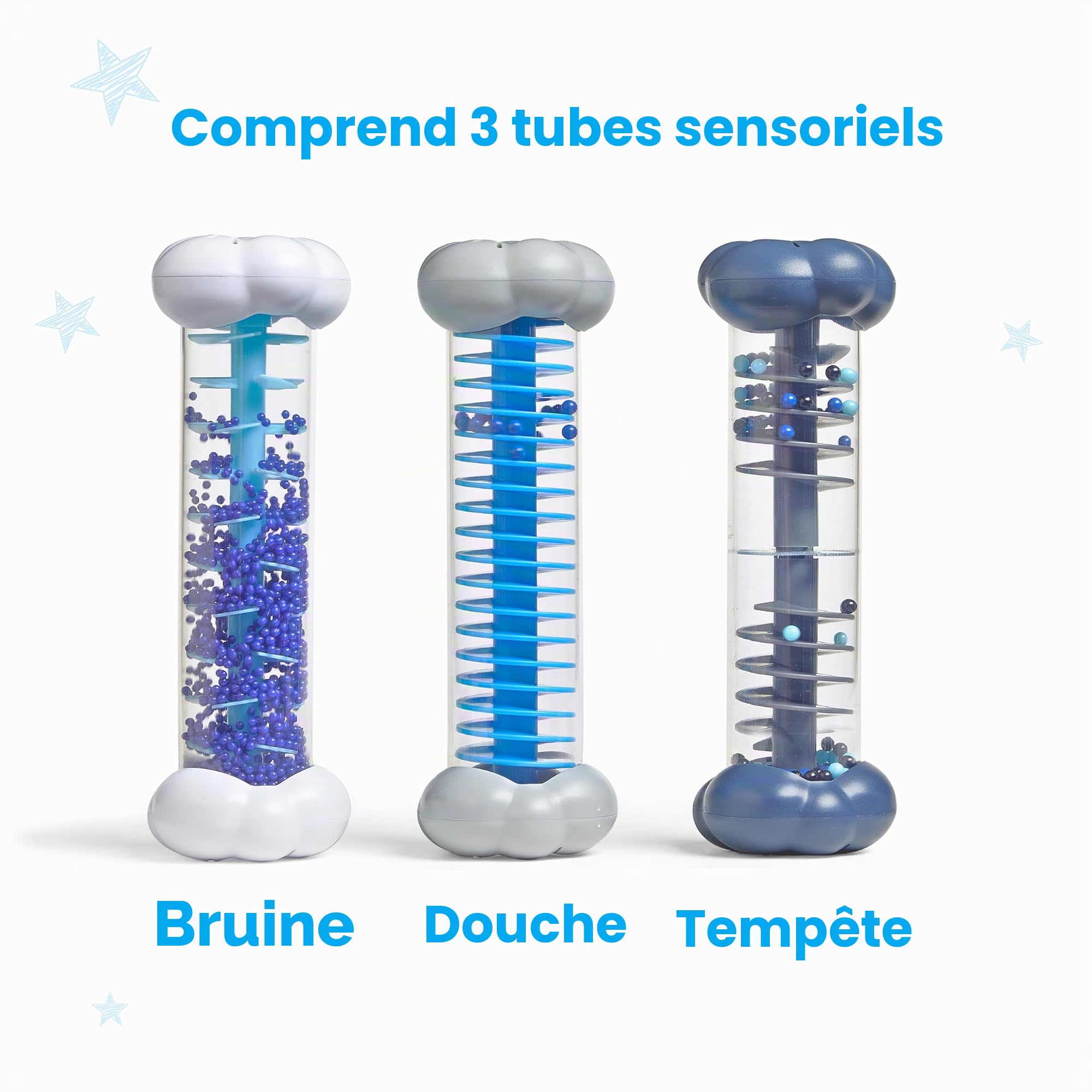 Learning Resources Tubes sensoriels Les Sons de la météo, Jouets Mixtes, 3 Sons, dès 3 Ans