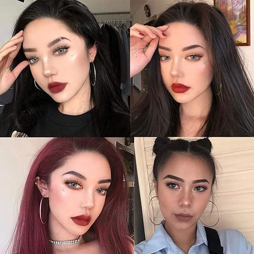 Miniatura 4 de Juego de 6 lápices labiales líquidos mate, color rojo oscuro, mate, de larga duración, 24 brillos de labios impermeables, juegos de lápiz labial