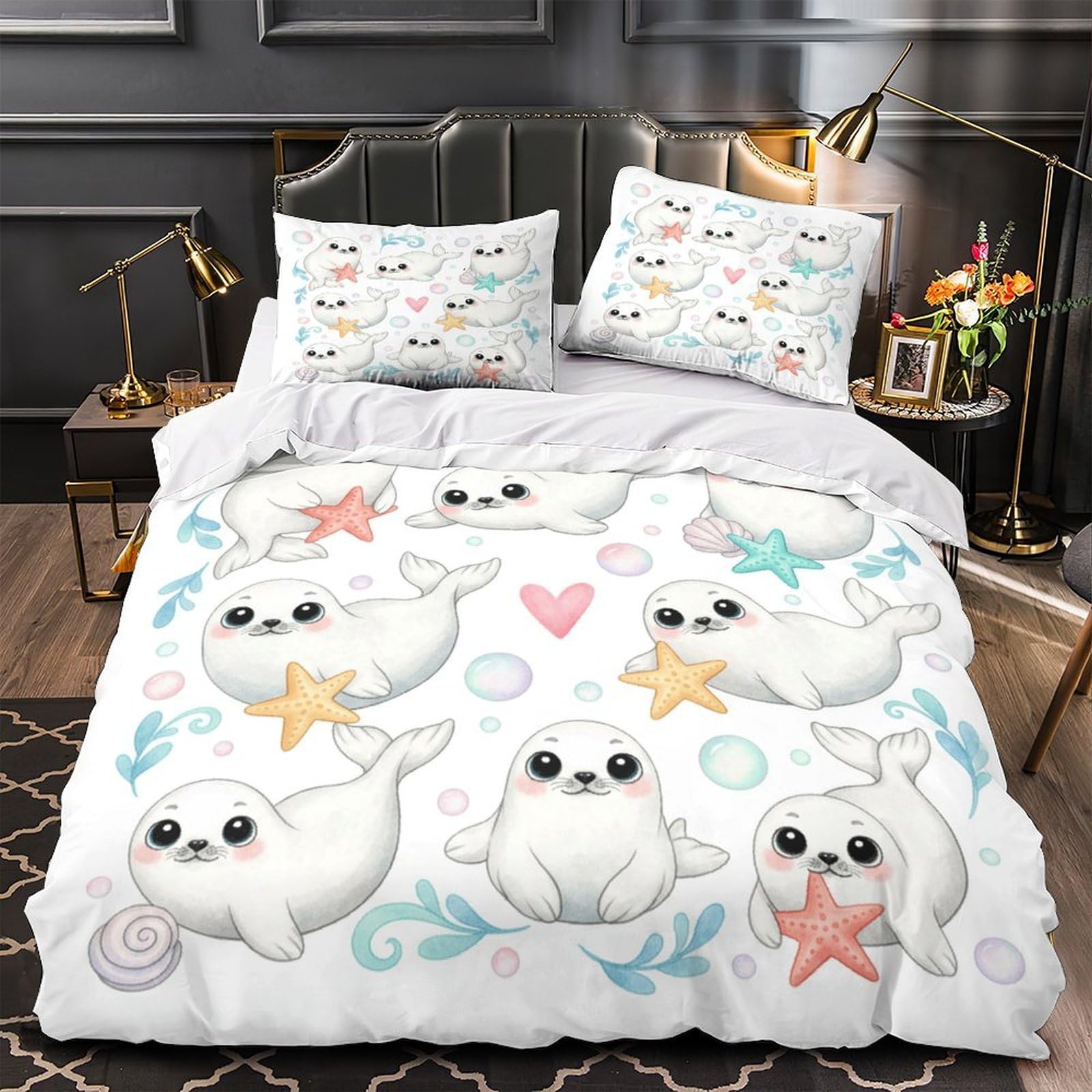 Housse de couette dinosaure hypoallergique en microfibre résistante lit double 200x200
