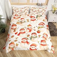 Vista 46 de Juego de funda de edredón con diseño de ciervo de cabaña, tamaño twin, juego de ropa de cama rústica de tablón de madera de árbol de Navidad