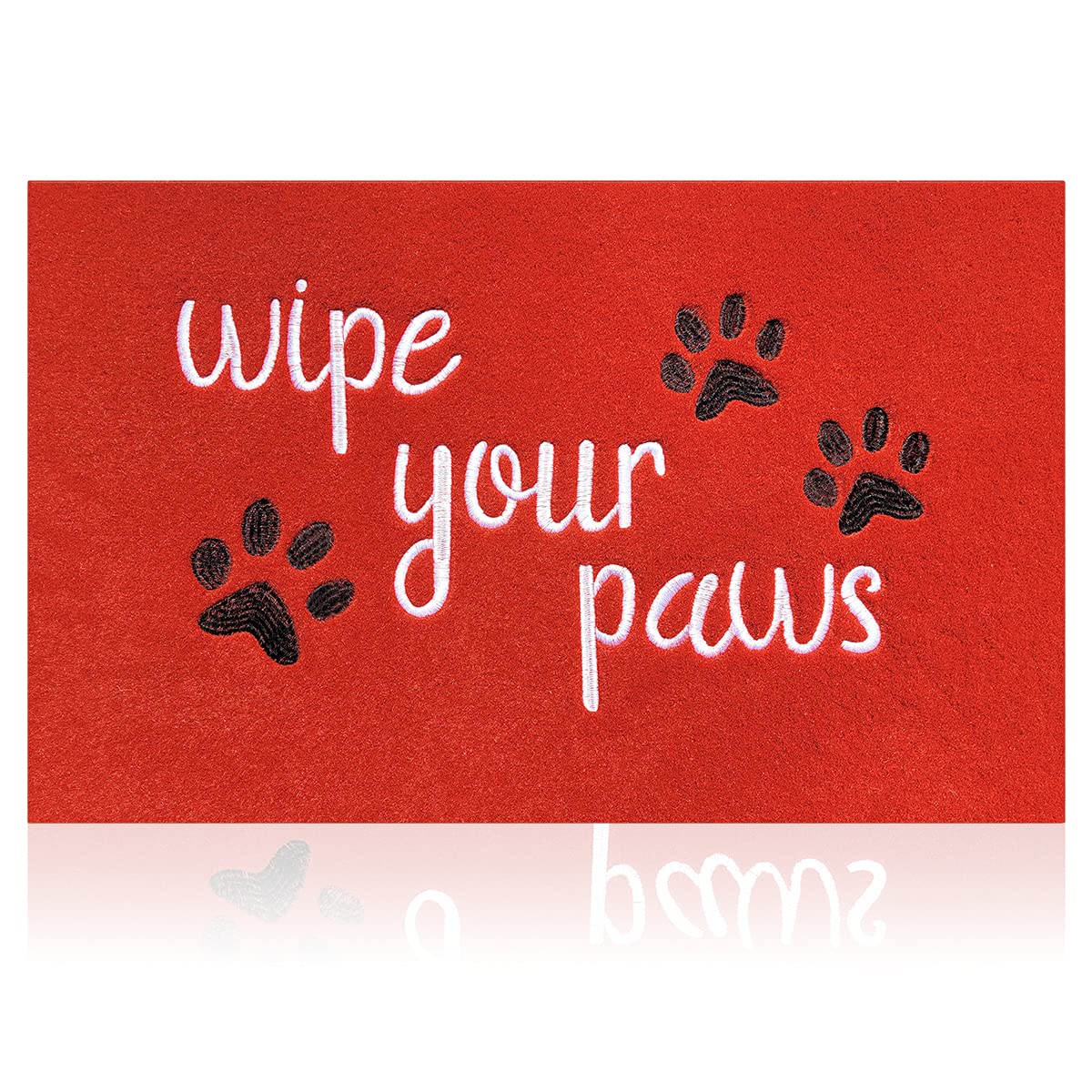 HLFMVWE Welcome Mat Red Front Doormats Indoor Entrance Funny Door mats Wipe Your Paws Mat Outside Door Mats for Indoor Outdoor with Non Slip Rubber