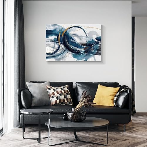 Miniatura 560 de Lienzo artístico para pared, pinturas de arte abstracto, fantasía azul, grafiti colorido sobre fondo blanco; decoración artística moderna para sala