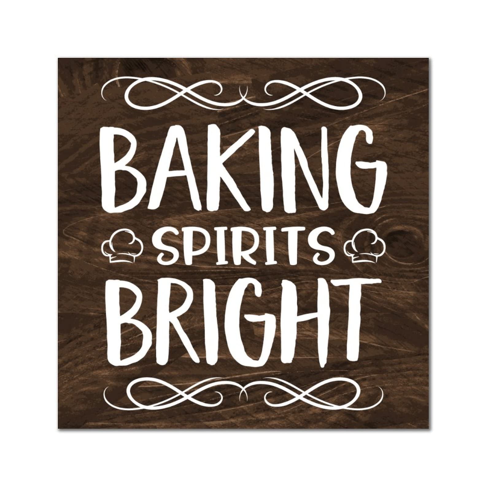 Plaque murale en bois vintage Baking Spirits décoration maison et salon rétro
