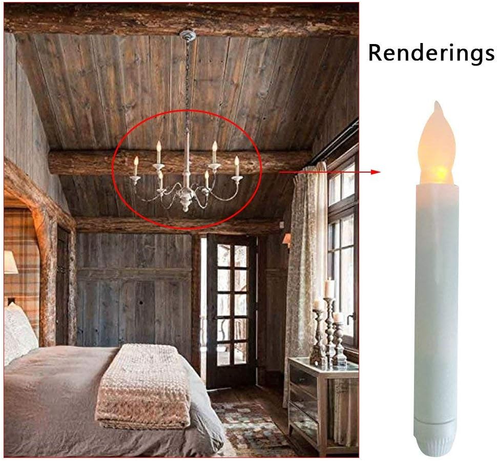 24PCS LED Flameless Taper Candles, 6.5” Tall Tapered Candlesticks Battery Operated, Warm White Flickering Flame LED Taper Candles for Wedding, Halloween, Thanksgiving -Batteries Not Included - Image 2