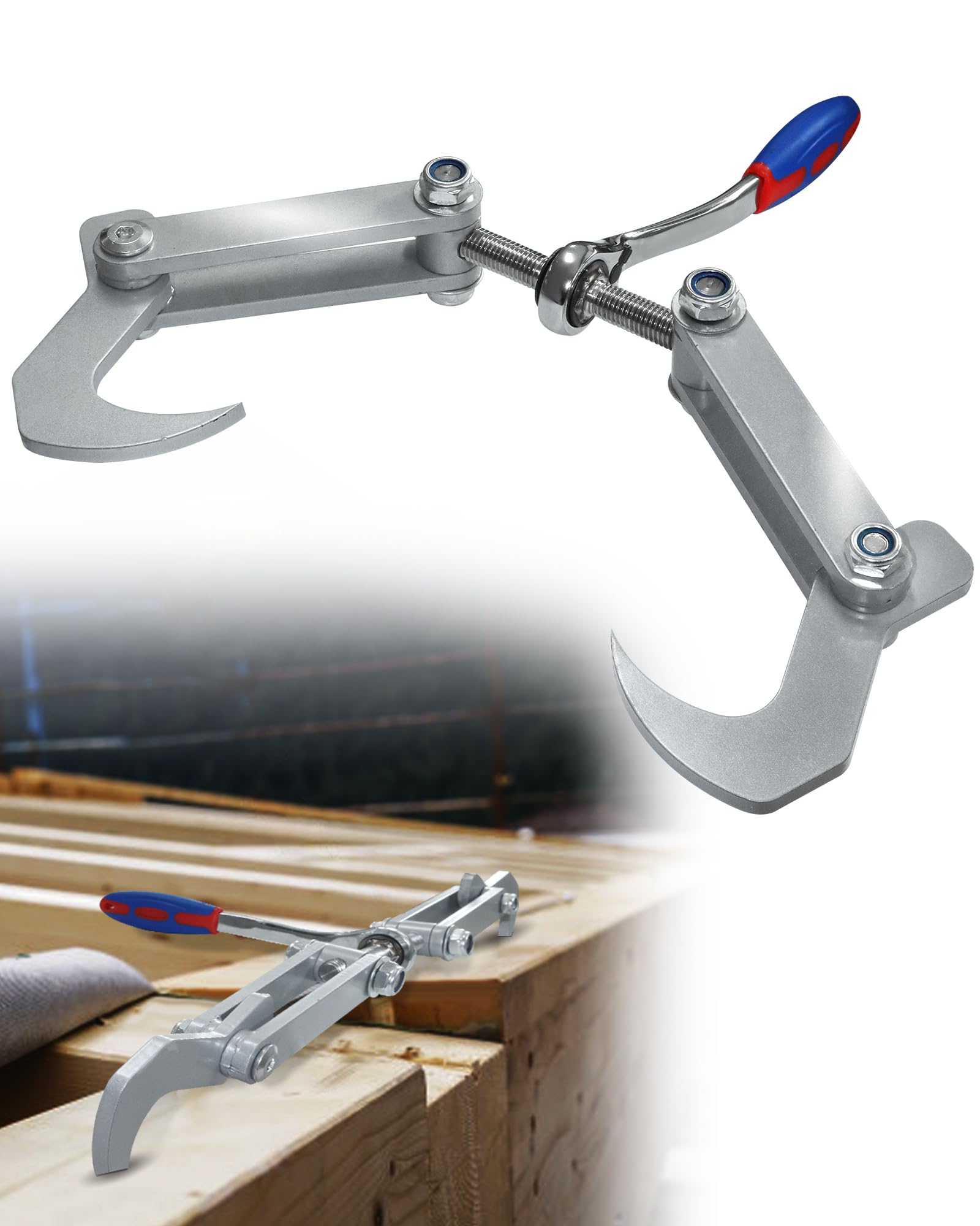 Ratcheting Beam Puller, Adjustable Wall Puller Framing Tool, Clamping Travel 4.53 in, Ratchet Length: 10.83 in, Fit for For Clamping, Pulling and Compressing Timber (Patent Has Been Registered） | Clamping Travel 4.53" Ratchet Length 10.83" For Clamping Pulling & Compressing Timber (Patent Has Been Registered）