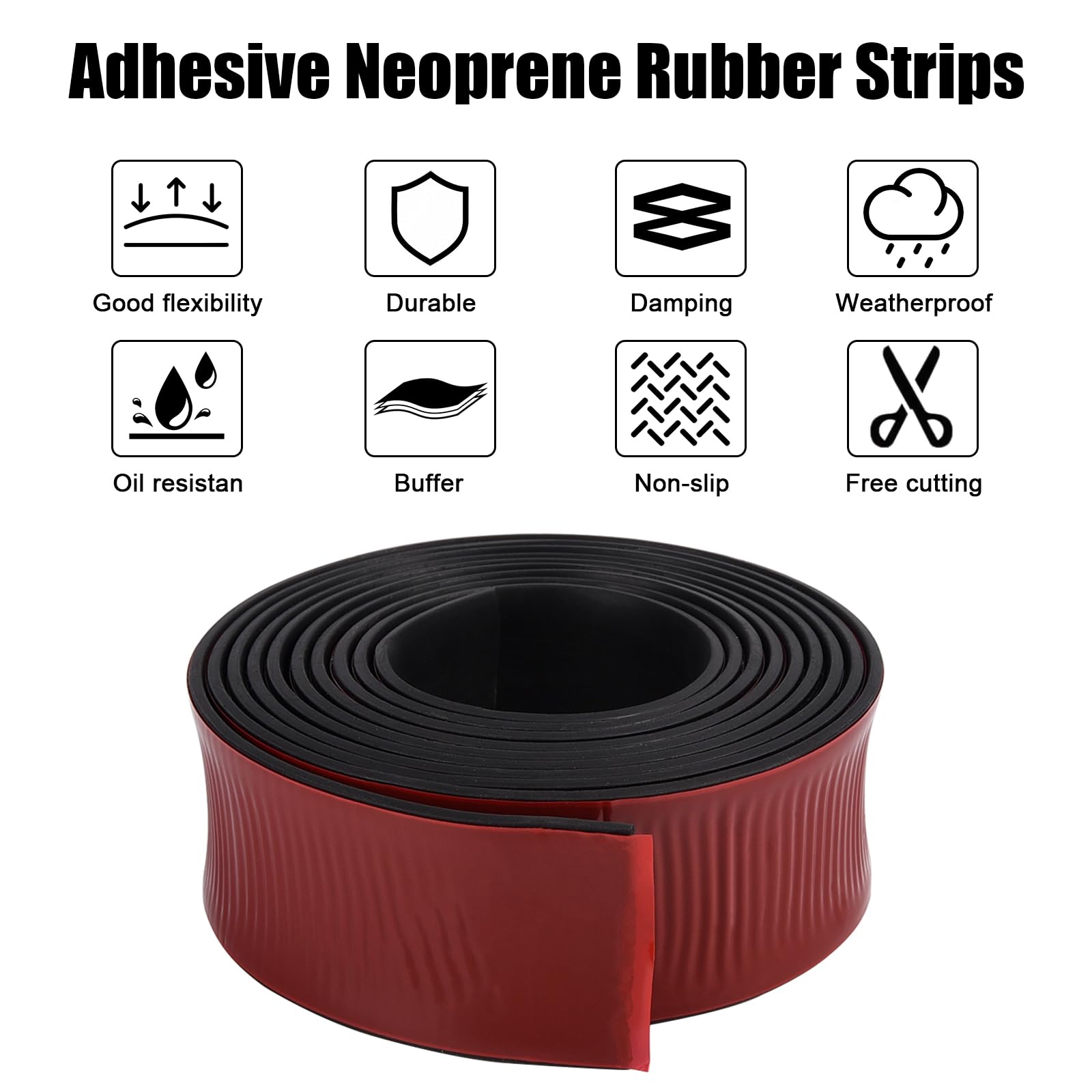 Rubberen mat, rubberen strips, zelfklevend, 50 mm (B) x 1,5 mm (S Rubberen mat, rubberen strips, zelfklevend, 50 mm (B) x 1,5 mm (S