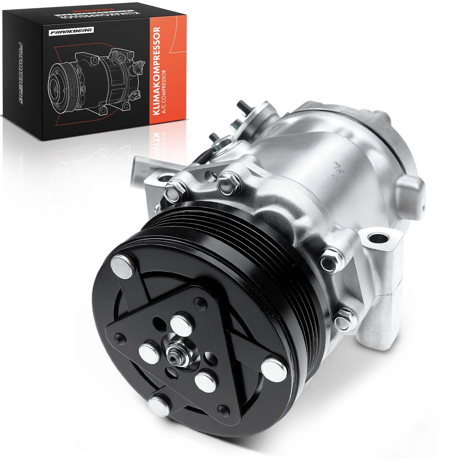 Frankberg Klimaanlagen Kompressor mit Kupplung Benzin Kompatibel mit Astra G Stufenheck T98 Astra G CaR.A.Van T98 Astra G CC T98 Zafira A MPV T98 Replace# 1854102, inkl. Öl vorbereift