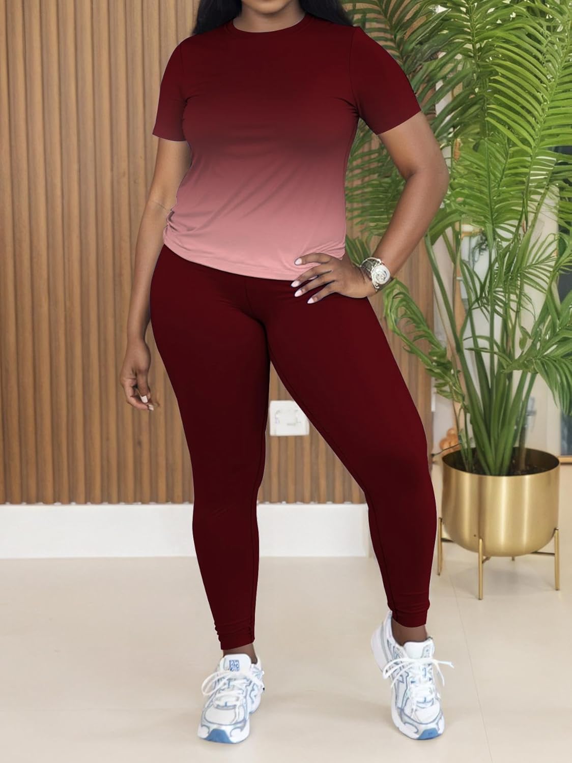 HBQ Women 2 Piece Outfits Summer Sweatsuits Biker Short Workout Jogger Sets - Image 3