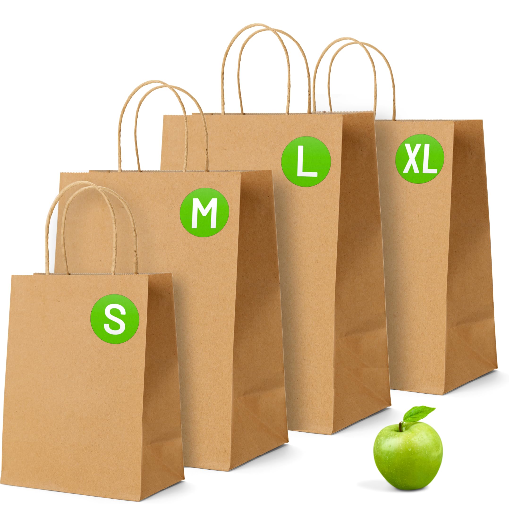 Brown Paper Bags with Handles - 50 Pack, Small 9 x 7 x 3.5'', Twisted Handle Carrier Bag, Retail Lunch Party Gift Shopping Grocery