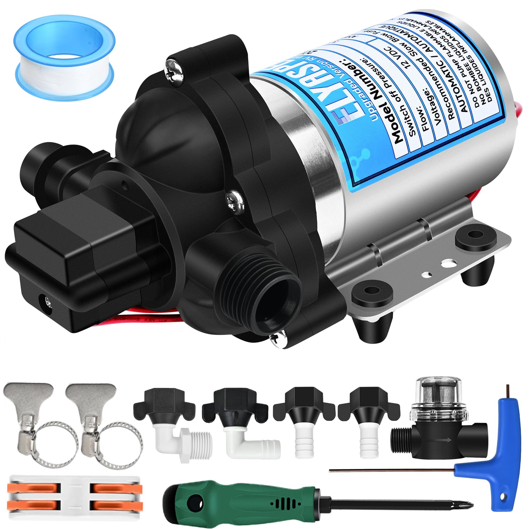 2026Upgraded 2088-554-144/2088-403-144 RV Fresh Water Pump,12V 3.5GPM,45PSI