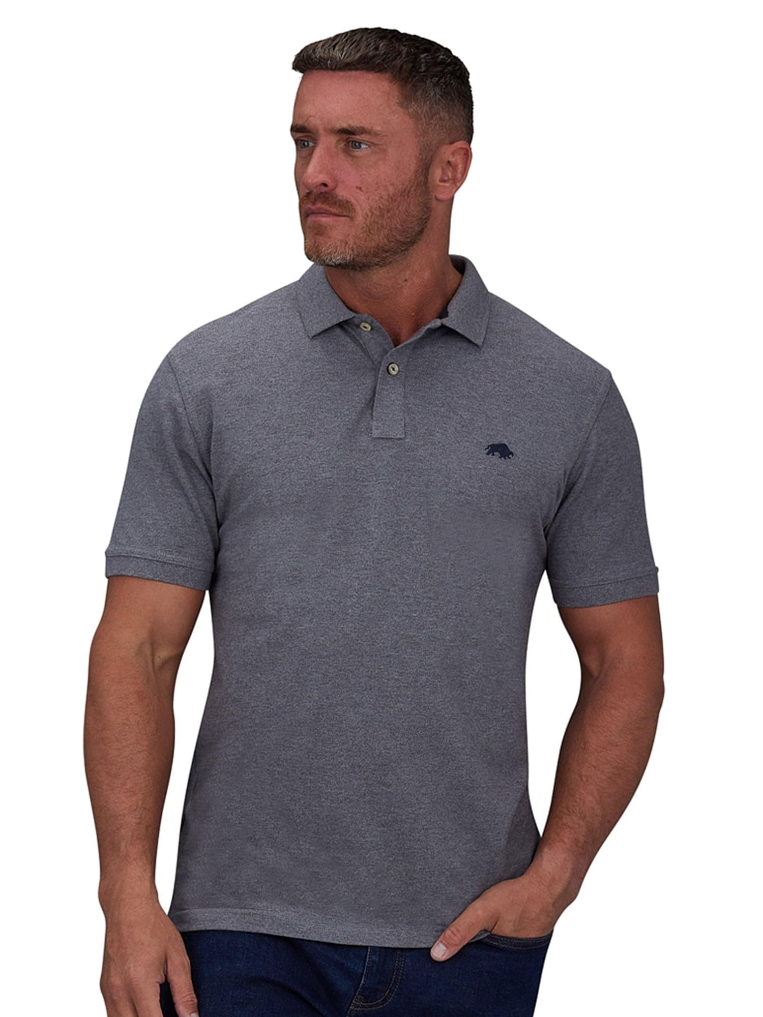 Raging Bull Organic Cotton Signature Polo Shirt - Light Grey - XXXL