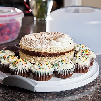 Sterilite Cake Server Circular Serving Container White