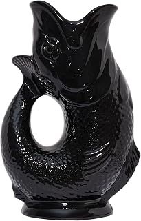 The Original Gluggle Jug - Jarra decorativa con forma de pez, 22 cm y 0,6 L, color negro