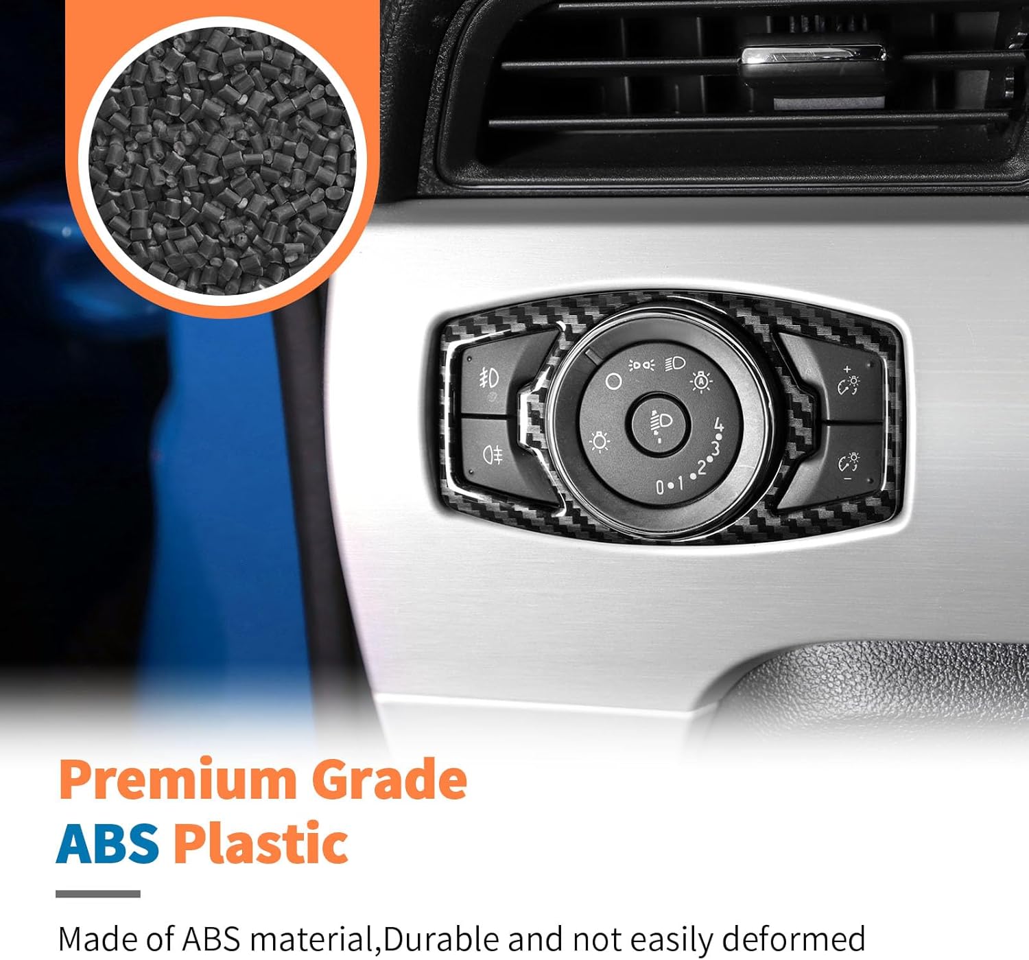 JeCar 17pcs Carbon Fiber Interior Trim Kit for 2015-2023 Ford Mustang Interior Accessories