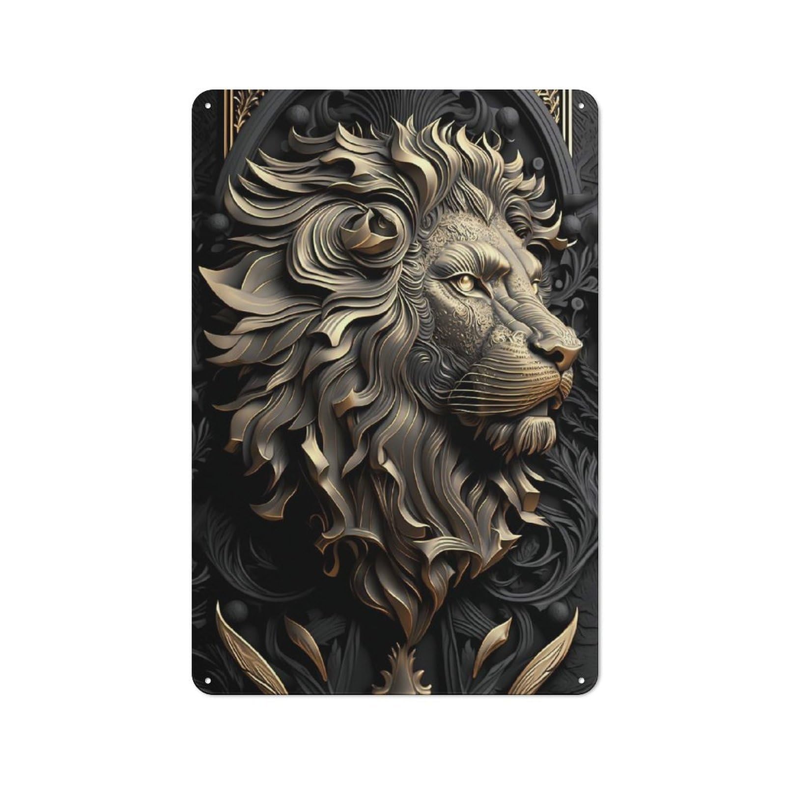 Junmoney Style-3 Rustic Tin Sign 30X20cm Featuring Lion King Of The Jungle For Bar Or Restaurant, For Vintage Wall Decor Fans, For Themed Room Decoration