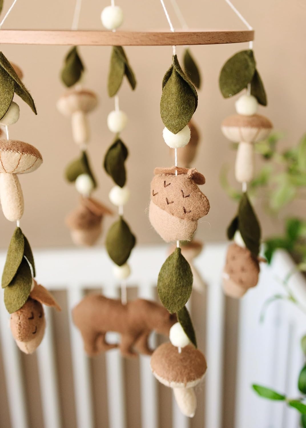 Sorrel + Fern Bear Crib Mobile (Magic Forest) - Nursery Decorations - Handmade Nursery Decor for Boys & Girls
