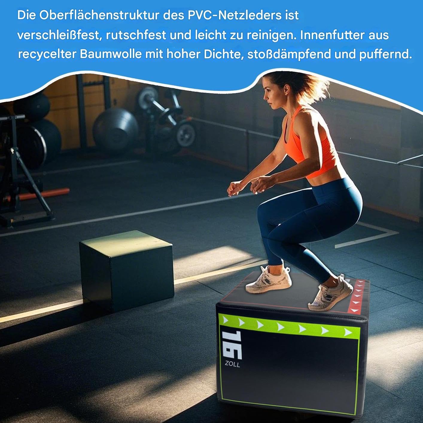 Sprungbox Für Das Training 40x30x35cm Sprung-Box Zum Training Box Fitnessübungs Step Up Box Jumps Plyometrische SPR-ungbox Für Sprungkrafttraining Trainingsausrüstung Für Cardio, Balance