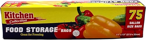 PARTY BARGAINS Bolsas de almacenamiento de alimentos de 1 galón con lazos giratorios. 11 x 13 pulgadas. 75 bolsas. Fácil y conveniente para cocina, disponible en Yaxa Mexico