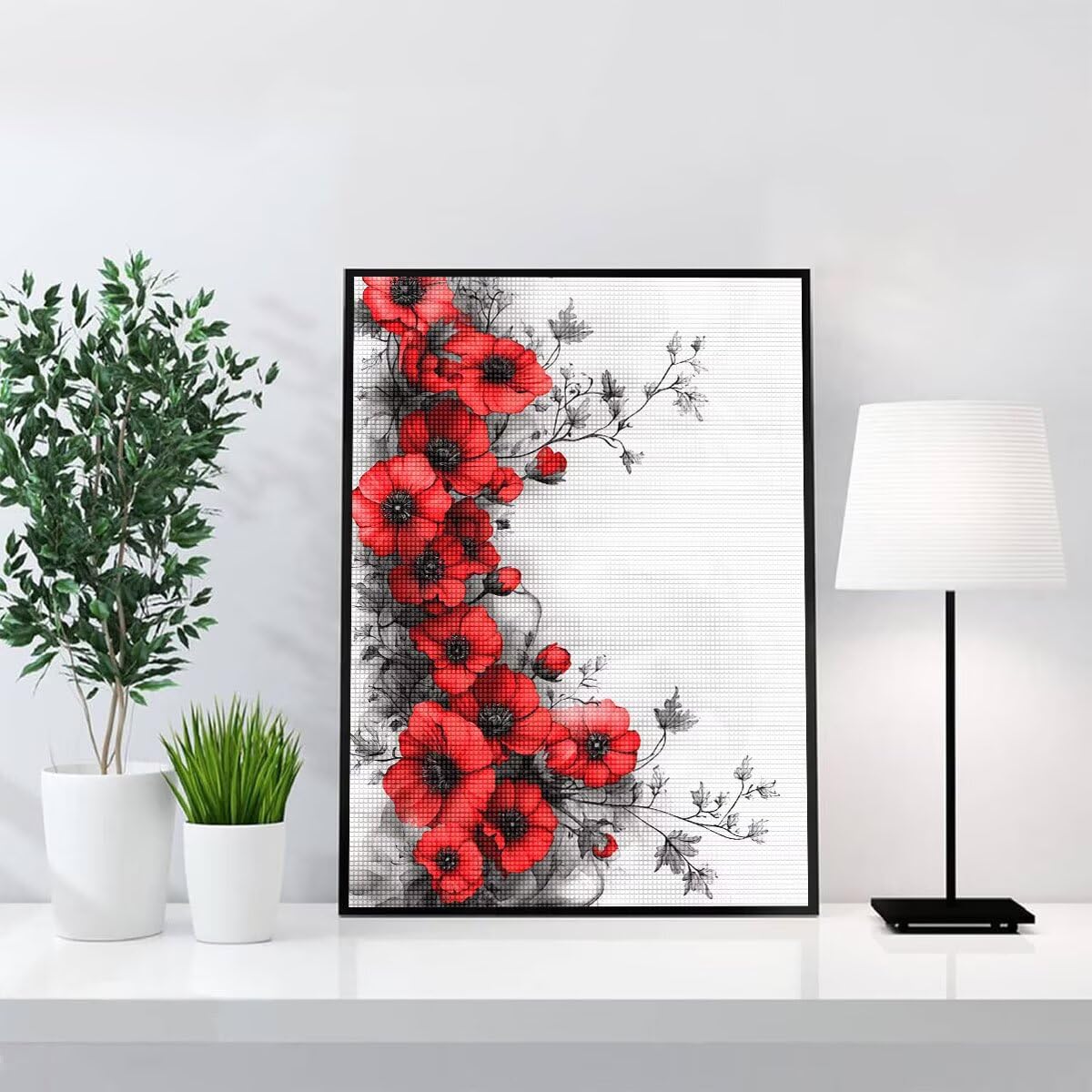 Diamond Painting Kit Completo, Diamond Painting Fiori, 5D Quadrato Pittura Diamante Kit Manualidades Adultos DIY Diamantini Crystal Art Disegni Ricamo Punto Croce Artigianale, 60x90cm Retrò j0-960