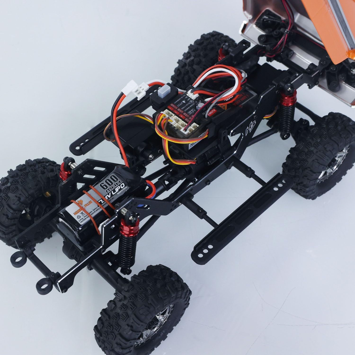 4 * 4 CR18P 1810504 Hobby Plus 1/18 RC Rock Crawler Convoy EVO V2 2Speed Electric Mini Radio Controlled Off Road Car Servo On Axle Hobby Grade Model for Adult(Orange)