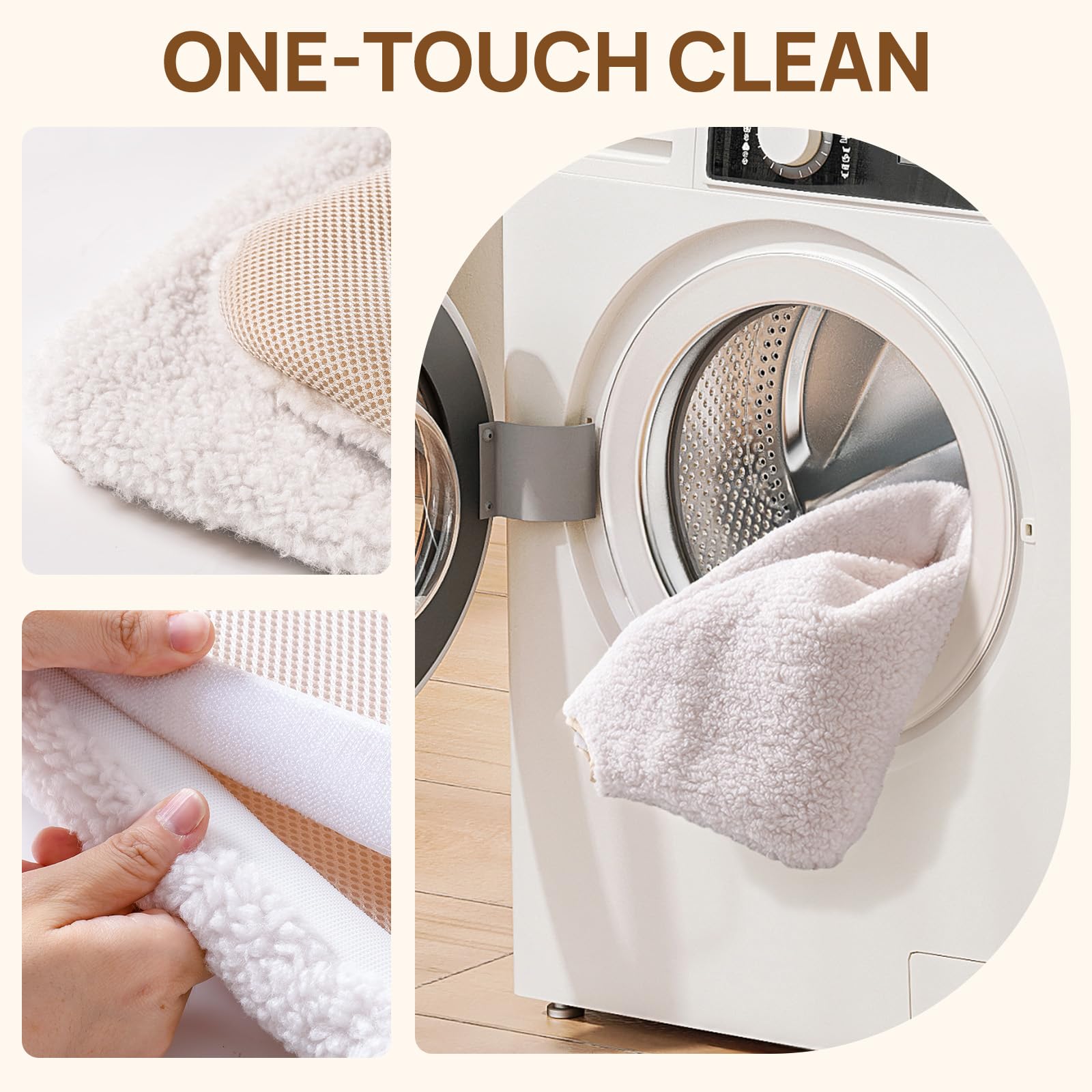 Amaca per finestra per gatti da interni, pieghevole, con tappetino reversibile, con forti ventose robuste (beige, L)