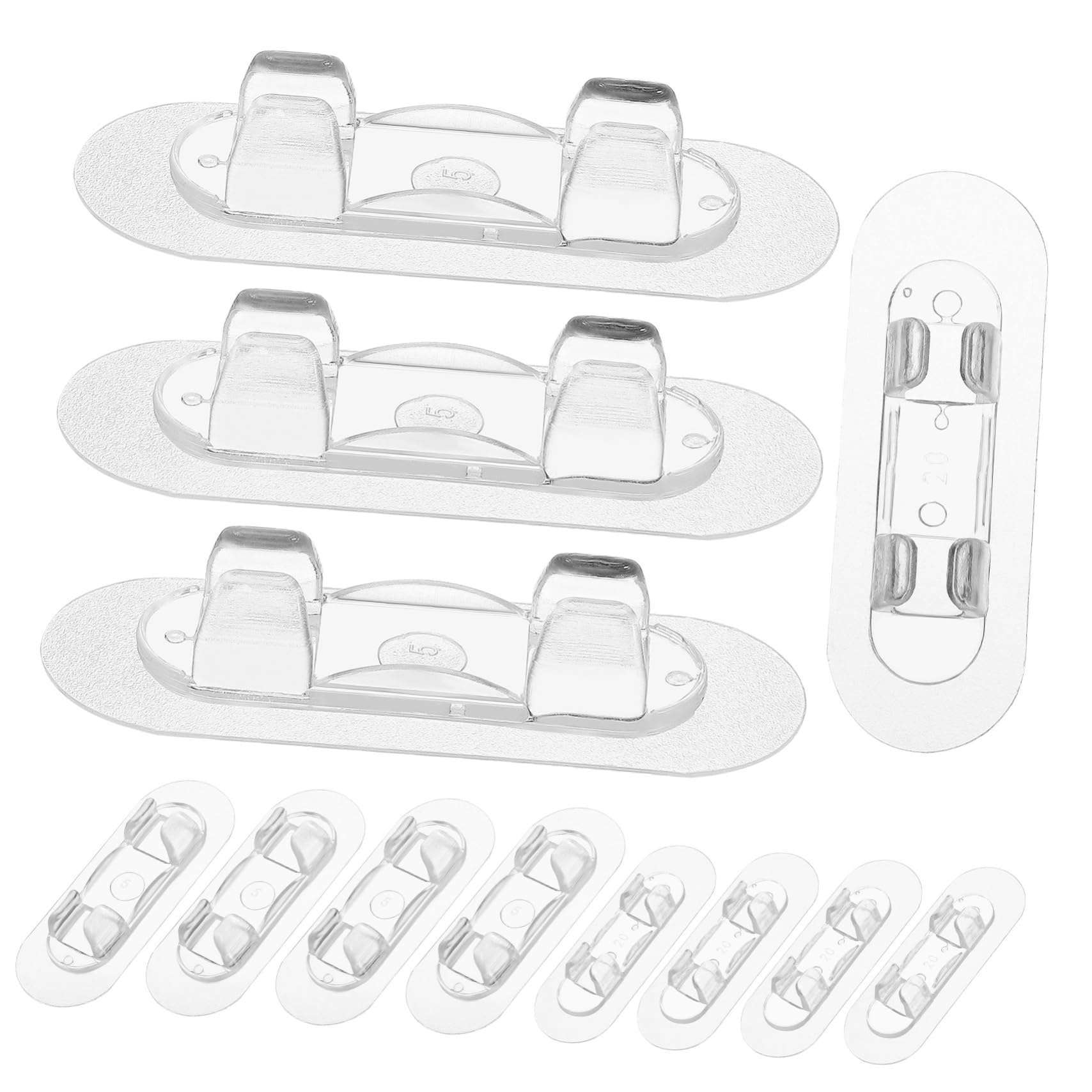SHINEOFI 5 Sätze Kabelhalter Teiliges Transparente Kabelclips Selbstklebend Zur Sicheren Kabelorganisation Wänden Tischen Und Fliesen Einfache Installation Und Vielseitige 30 Stück * 5