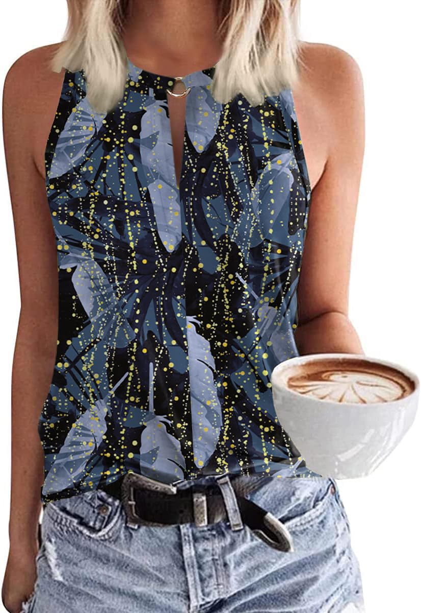 Tanmolo Damen Tank Top Ärmellos Oberteile Sommer Tanktops V-Ausschnitt Blusentop Strand Sexy Vest Top Bluse