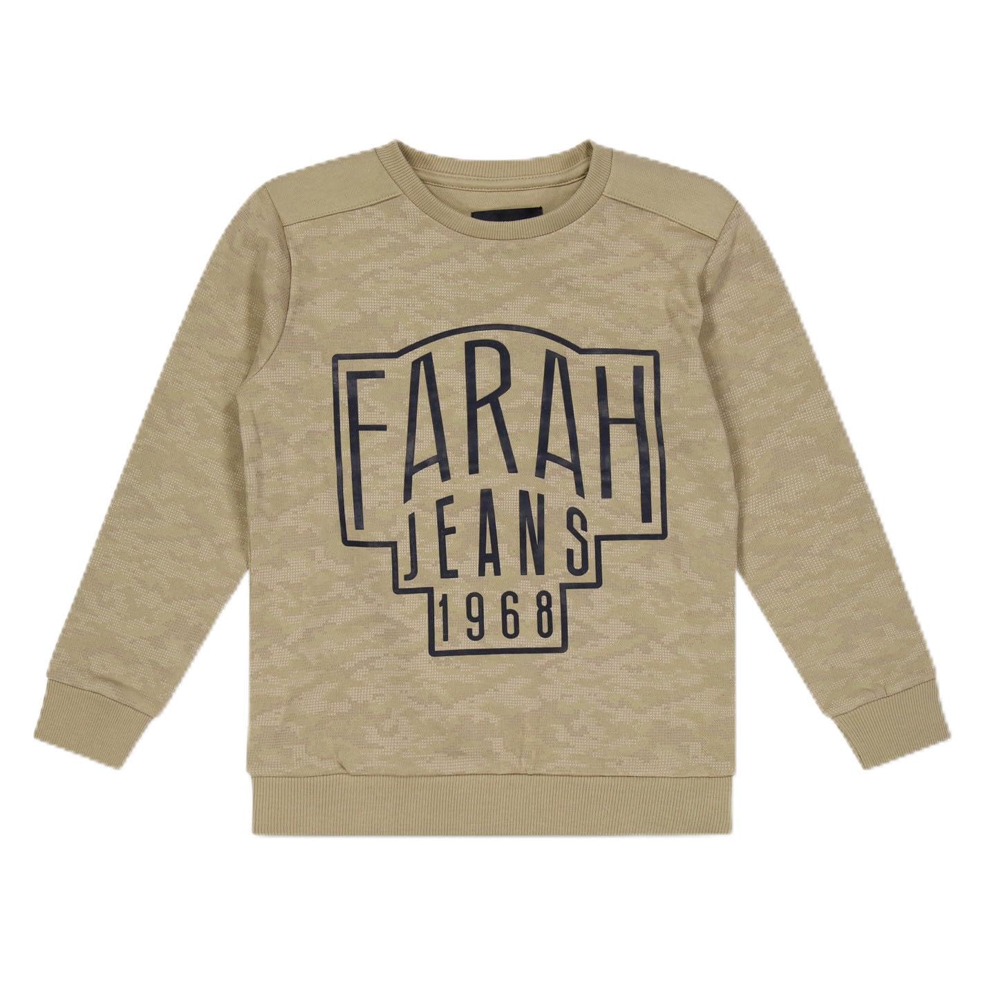 Farah Silver White Kids Camo Crew Fleece Sweater 12-13 Years