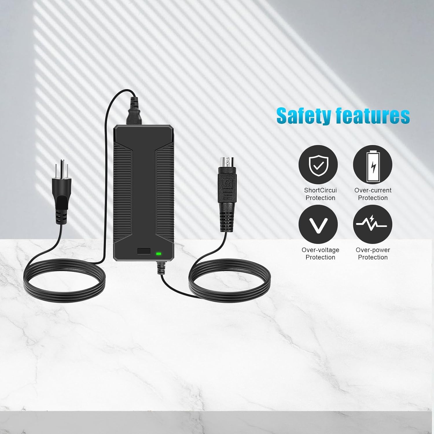 48v3.75A 4pin Charger, 48v 4pin Power Supply Compatible with Fujia Models FJ-SW2028A48003850, FJSW2028A48003850, and FJ-SW2028A48003750.