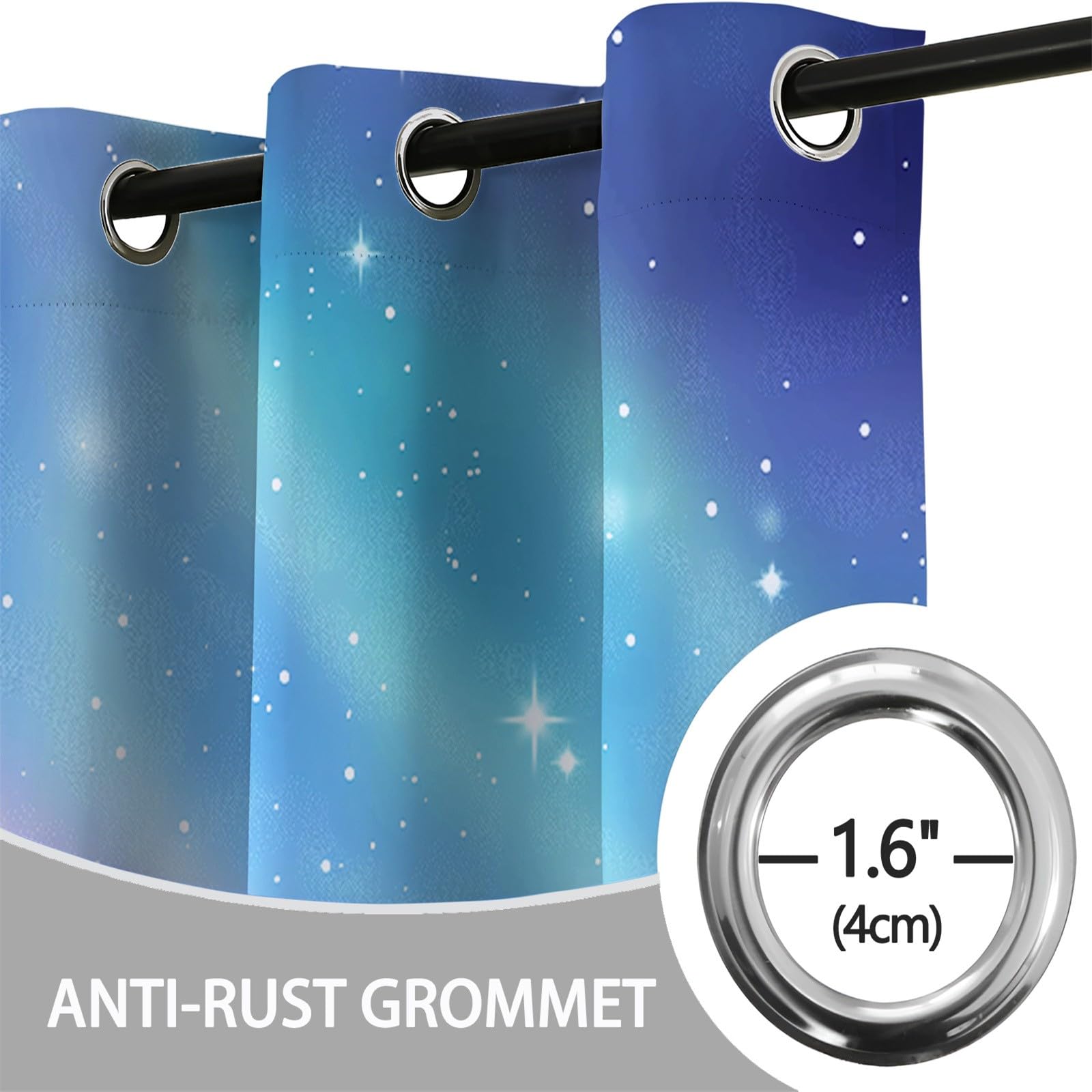 Verdunkelungsvorhänge H245 x B280 cm, Traum Regenbogen Farbverlauf Thermo Isoliert Lärmminderung Vorhänge, Polyester Anti Fade Bunt Vorhange für Schlafzimmer Wohnzimmer Kinderzimmer